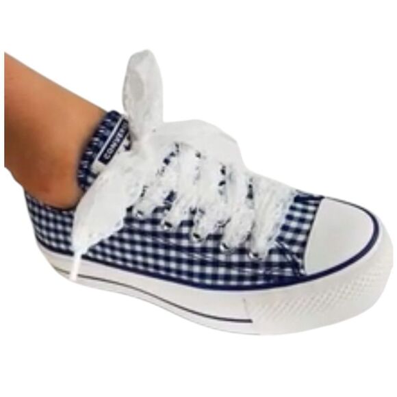 New Women’s Converse Chuck Taylor All Star Lift Gingham Obsidian - A13664C - Picture 1 of 9